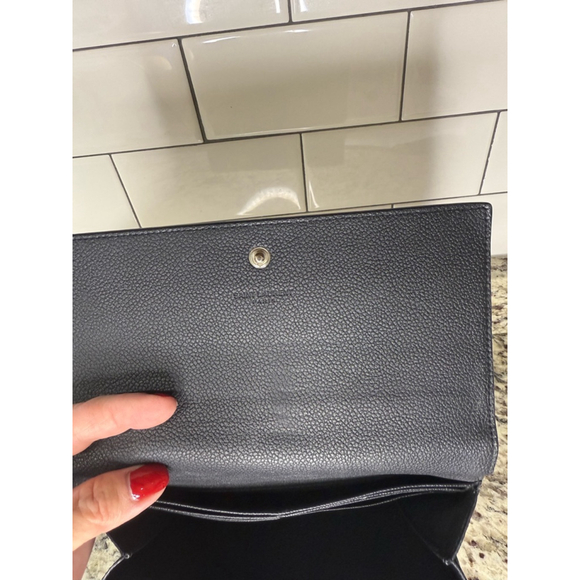 Women's Saint Laurent Black Leather Wallet - Picture 2 of 10